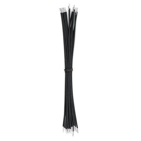 REMINGTON INDUSTRIES Cut And Stripped Wire, 26 AWG 600V-PVC, Stranded, Black 6in Leads, 500PK CS26MILWSTRBLA-6-500